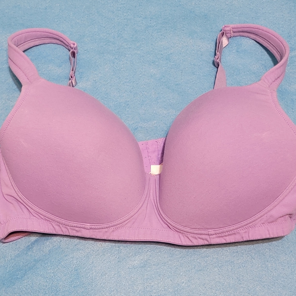 Comfort Choice Underwire Lightly Padded Bra Light Purple Full Coverage 44D.